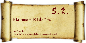 Stramer Klára névjegykártya