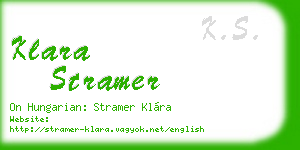 klara stramer business card